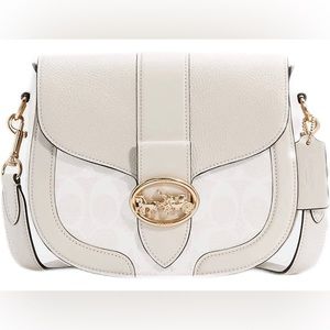 Coach Georgie Saddle Bag In Signature Canvas